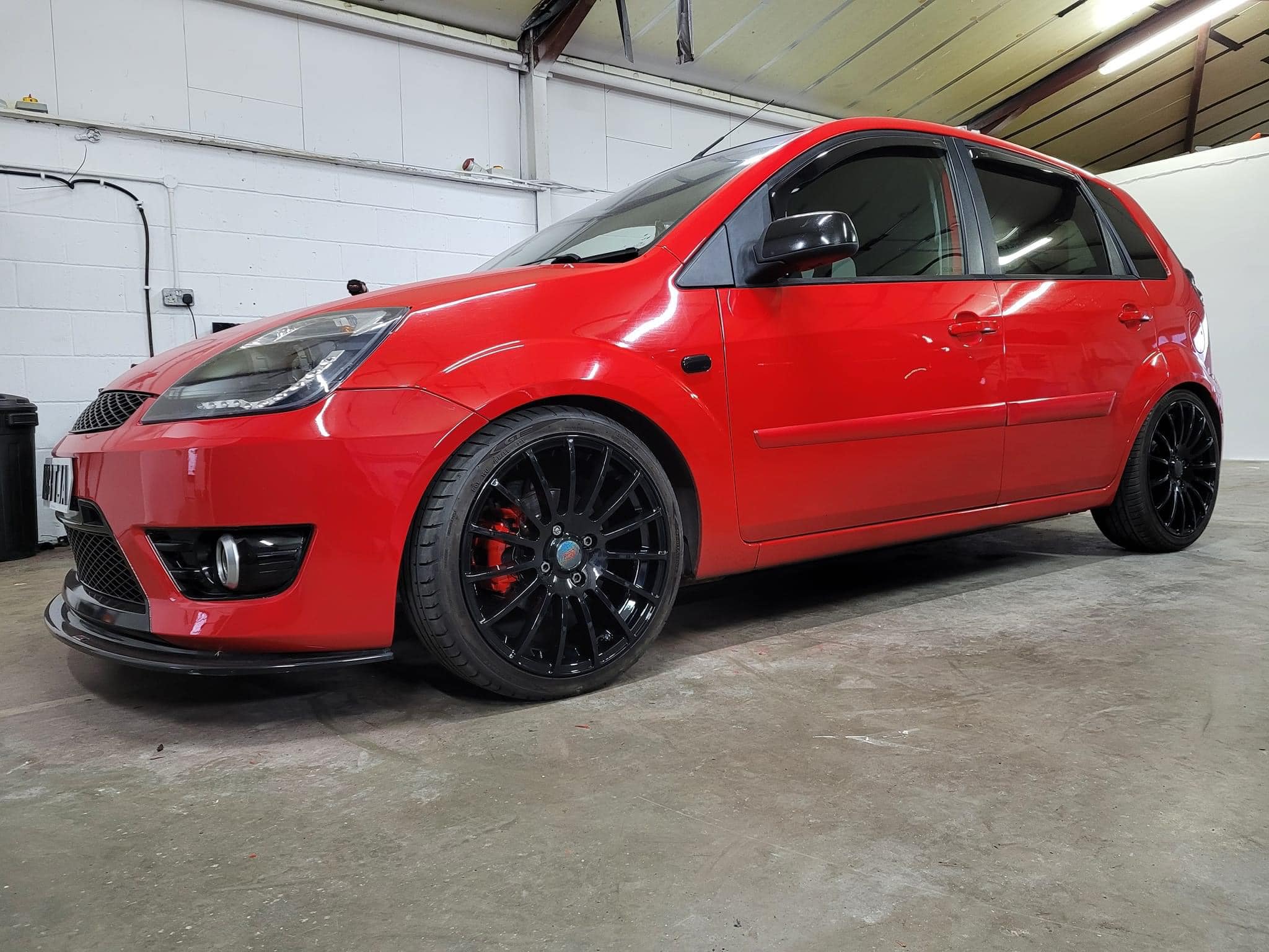 Red Ford fiesta in red